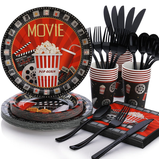 Movie Night Party Tableware Set – 175 Piece, Serves 25