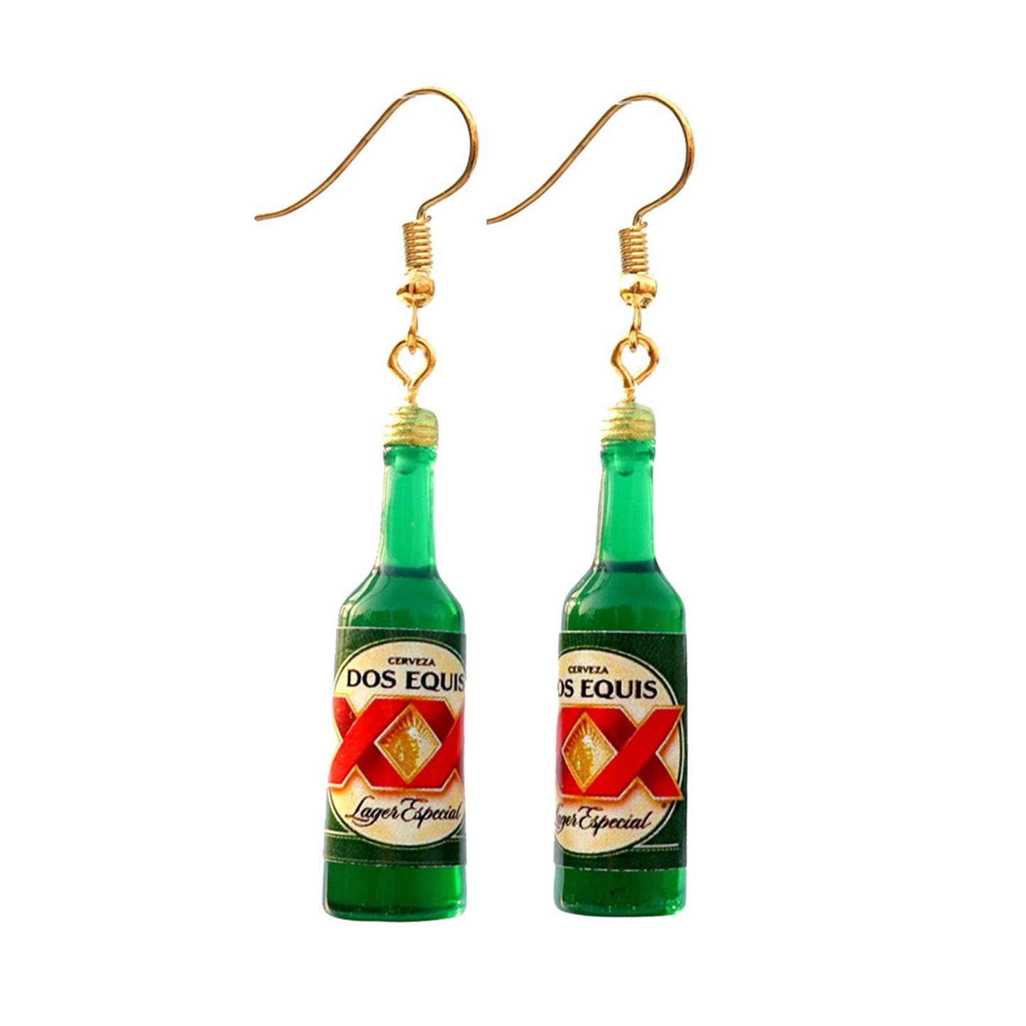 Lovely Beer Mug Dangle Earrings Cute Beer Bottle Beer Cup Drop Earrings for Women Creative Party Jewelry (Bottle green)