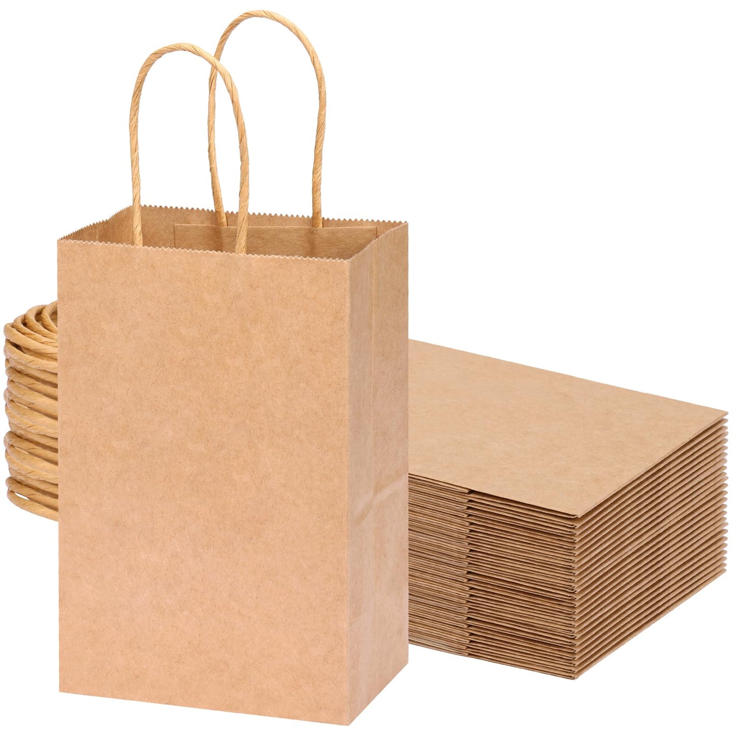 Brown Kraft Paper Handle Gift Bags – 25 ct
