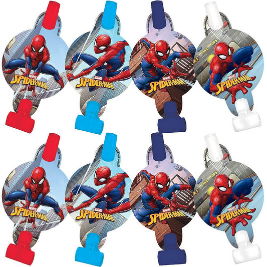 Spider Superhero Character Party Blowout Noise Makers - 8 ct