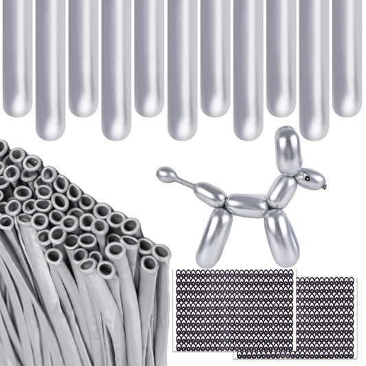 Metallic Silver Twisting Balloon Animals - 150 ct
