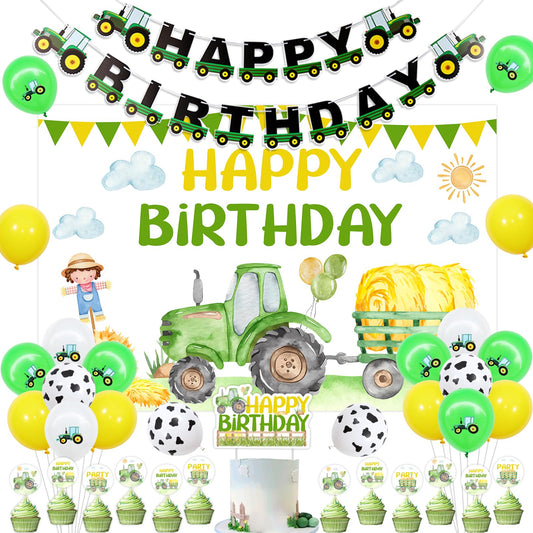 Tractor Birthday Party Decoration Set – Complete Bundle