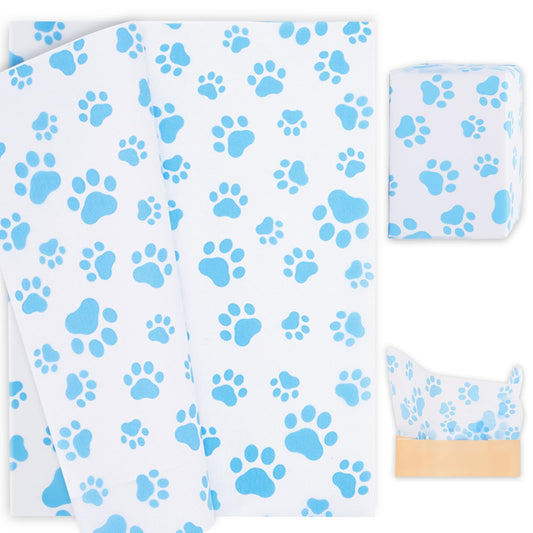Dog Blue Paw Print Tissue Paper