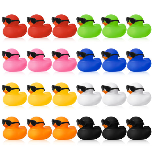 Rainbow Rubber Ducks Mini Toys - 24 ct