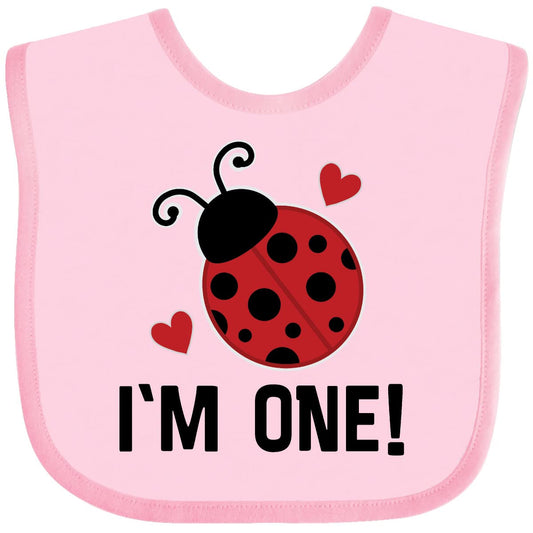 Ladybug 1st Birthday Baby Bib for Girls – Pink