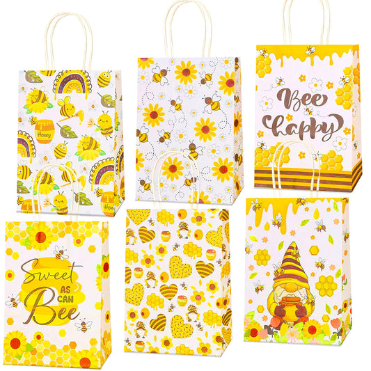 Honey Bee Cardboard Treat Party Bags – 24 Pack