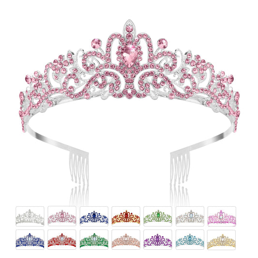 Pink Crystal Crown Tiara