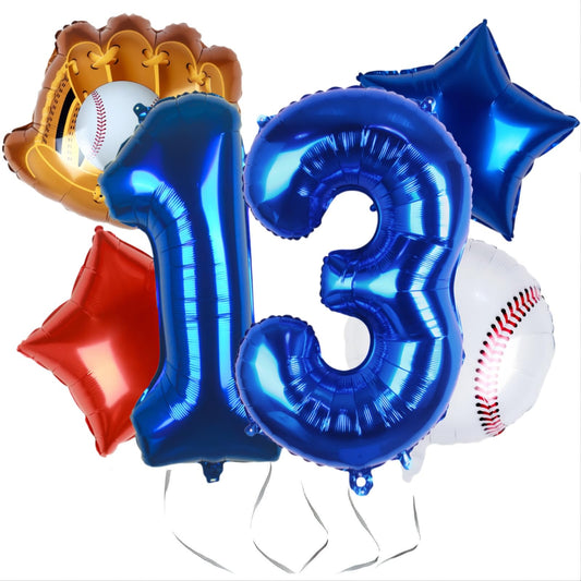 Baseball Themed Number 13 Balloon Decoration Kit