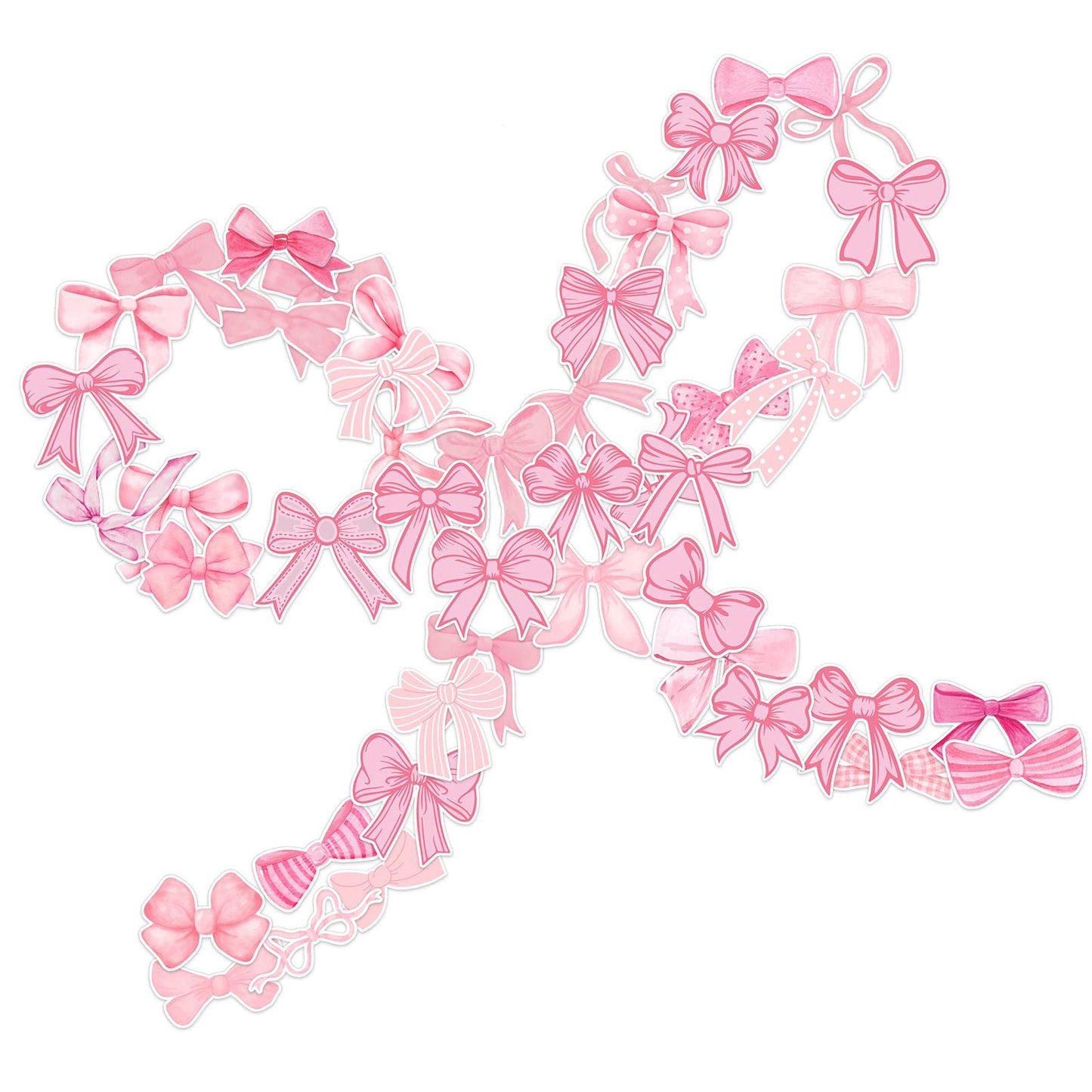 Pink Coquette Bow Stickers - 110 ct