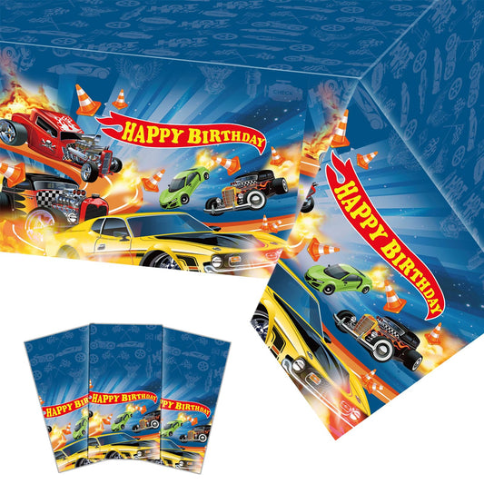 Hot Race Car Plastic Tablecloth - 3 ct