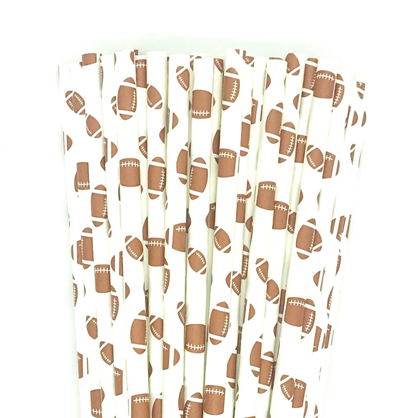 Football Biodegradable Paper Straws – 100 Pack