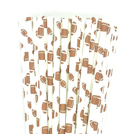 Football Biodegradable Paper Straws – 100 Pack