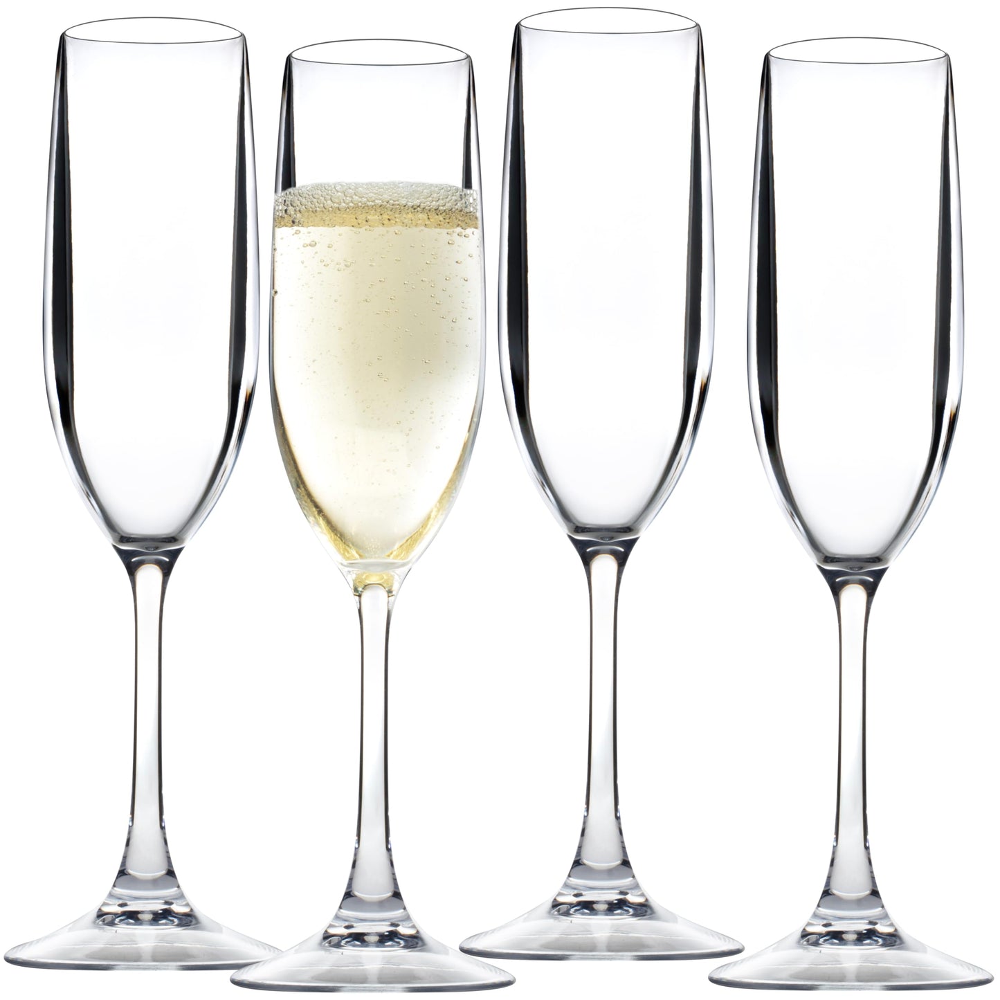 DEco Unbreakable 12 oz Champagne Flutes (Set of 4) - 100% Tritan Reusable Mimosa & Champagne Glasses - Perfect Cocktail Glasses for Hosting Galentines Day & Parties - Valentines Day Gift Idea
