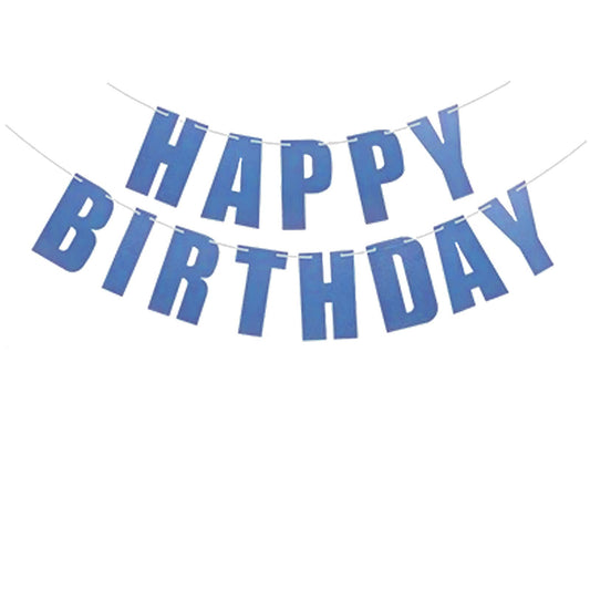 Blue Happy Birthday Banner Party Decoration for All Ages
