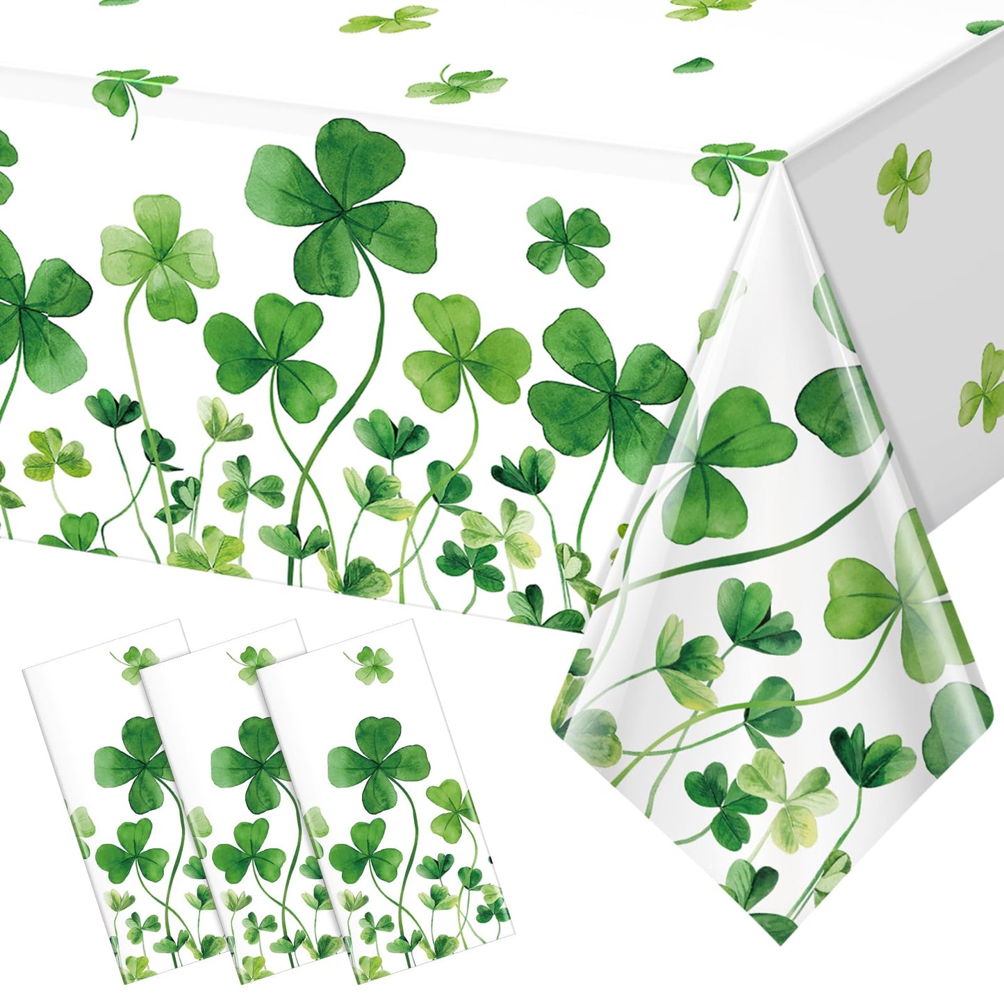 St. Patrick's Day Plastic Tablecloth – 3 Pack