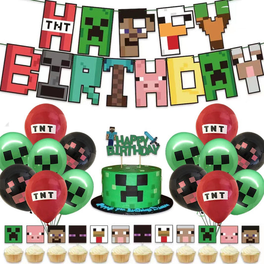 Pixel Birthday Party Decoration Set - 45 ct