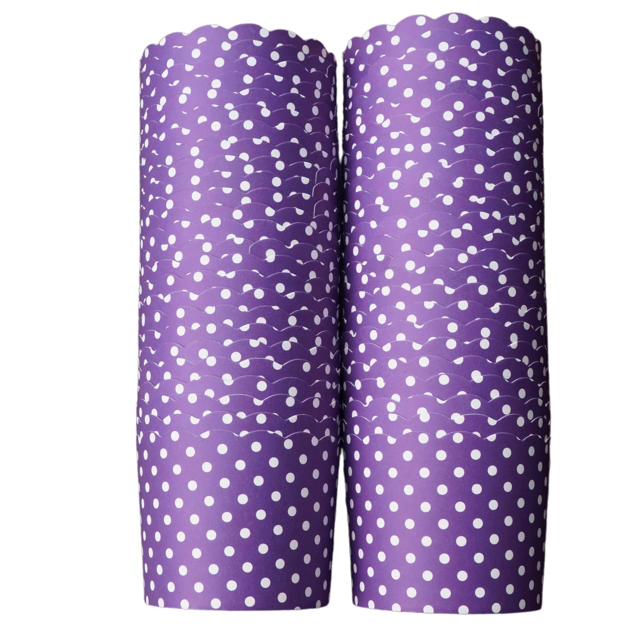 BAKE-IN-CUP 50-Pack Paper Baking Cups Greaseproof Disposable Cupcake Muffin Liners (Large Purple Polka Dots)