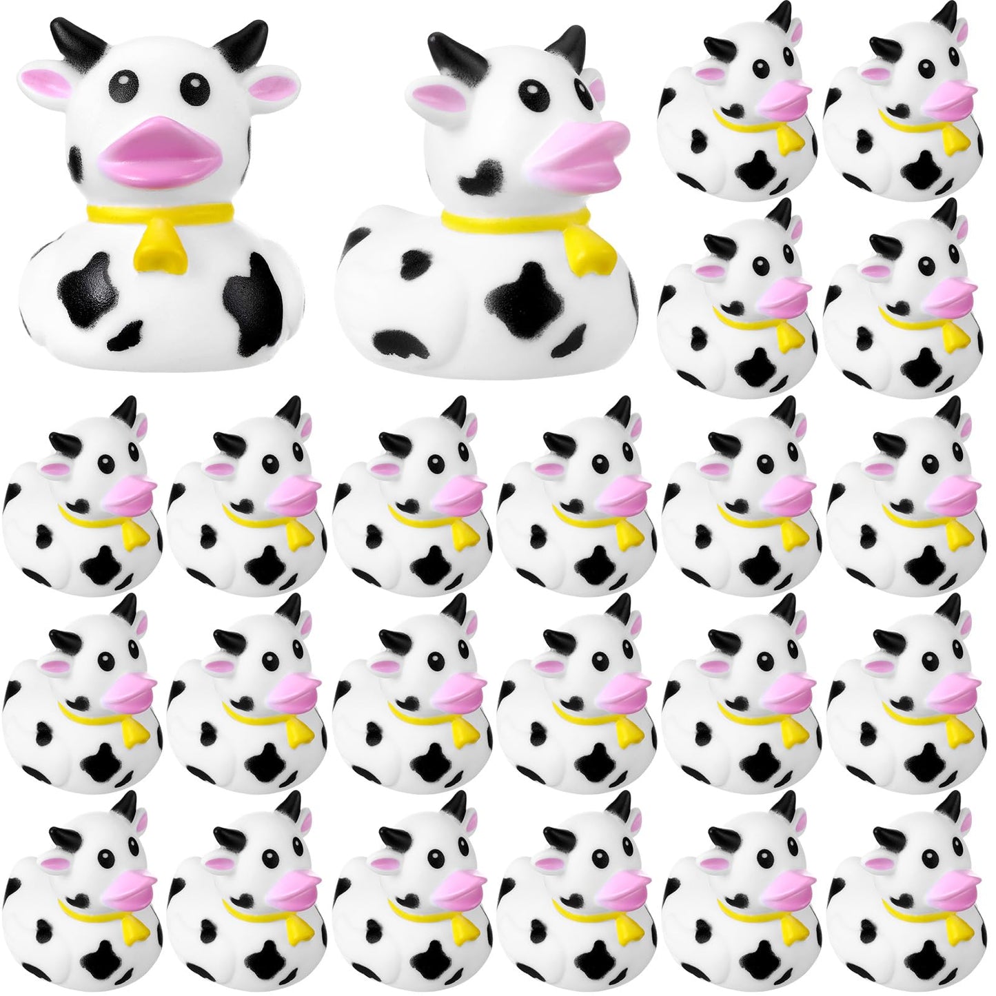 Pink Cow Print Rubber Ducks Party Favours – 48 Pack