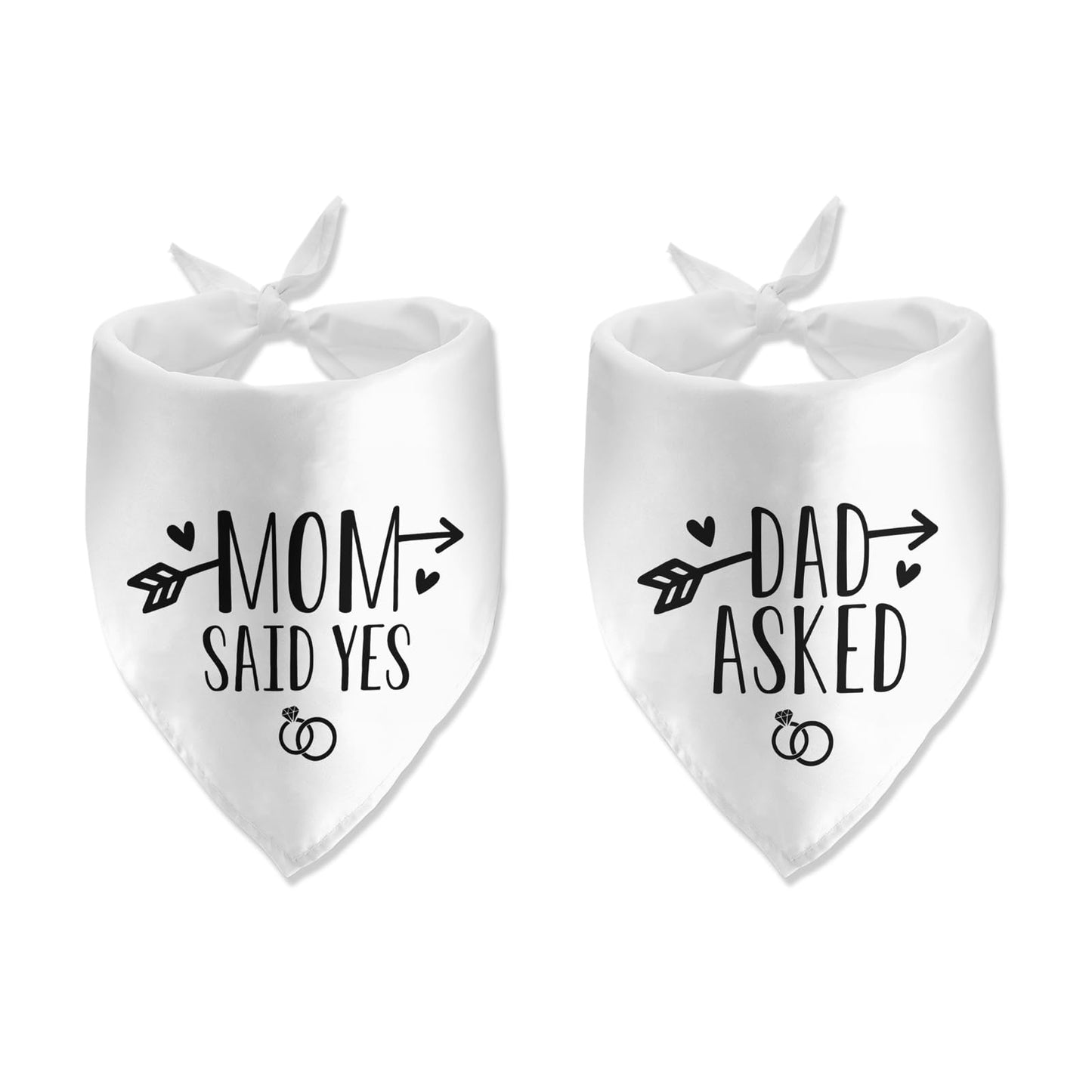 Dad Asked Mom Said Yes Wedding Dog Bandana – 2 Pack