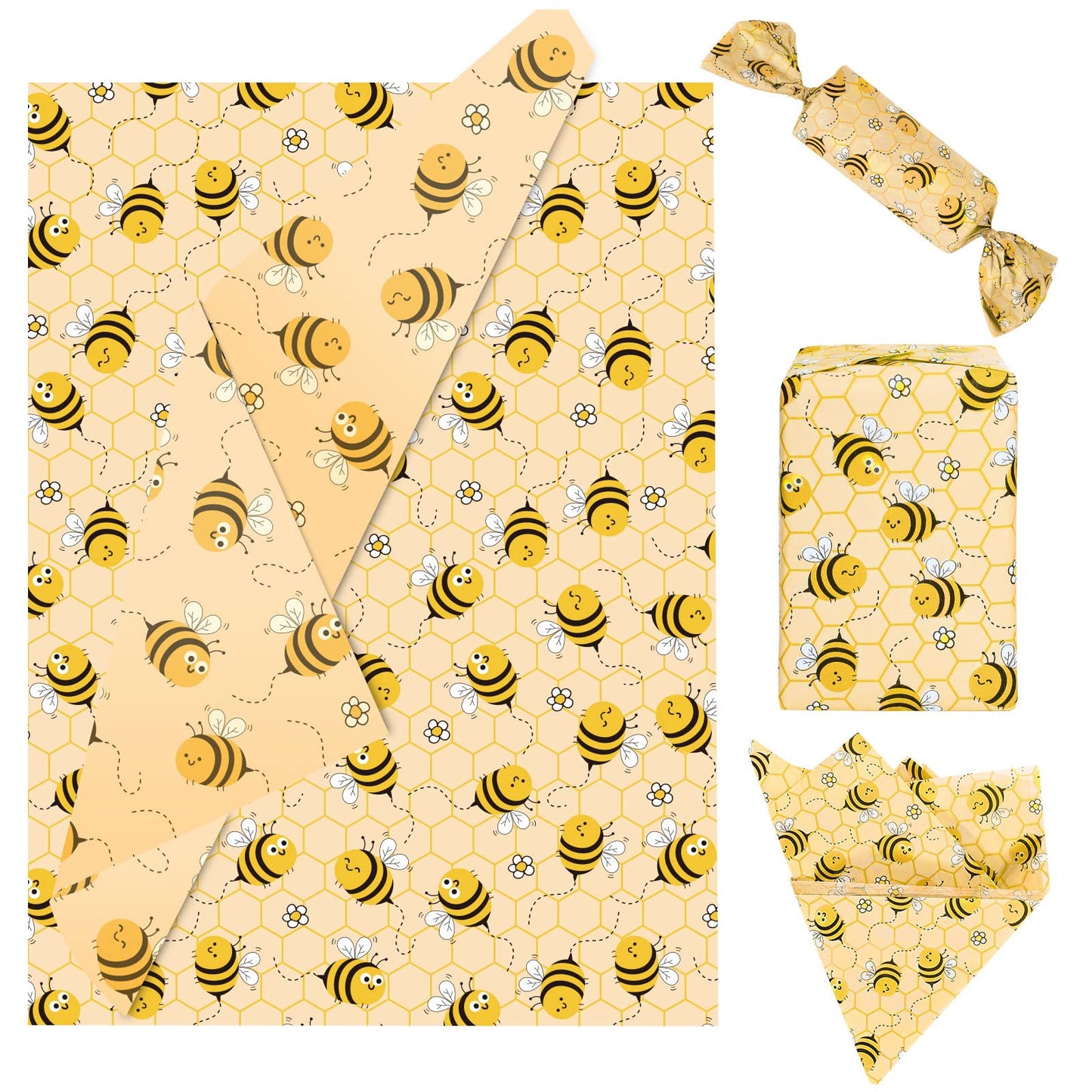 Bumble Bee Tissue Paper for Gift Bags – 100 Sheets