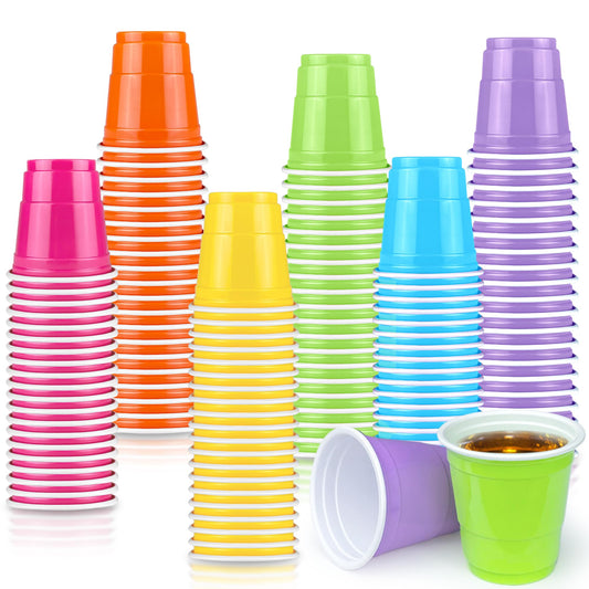 Macaron Coloured Disposable 2oz Shot Cups – 120 Pack