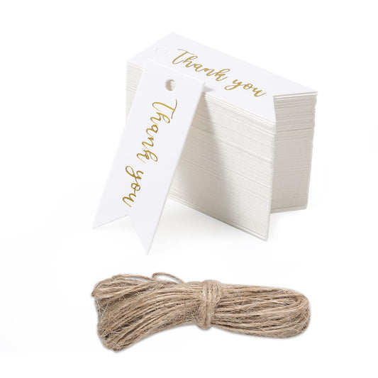 Mini Thank You Gift Tags with String – 100 Pack
