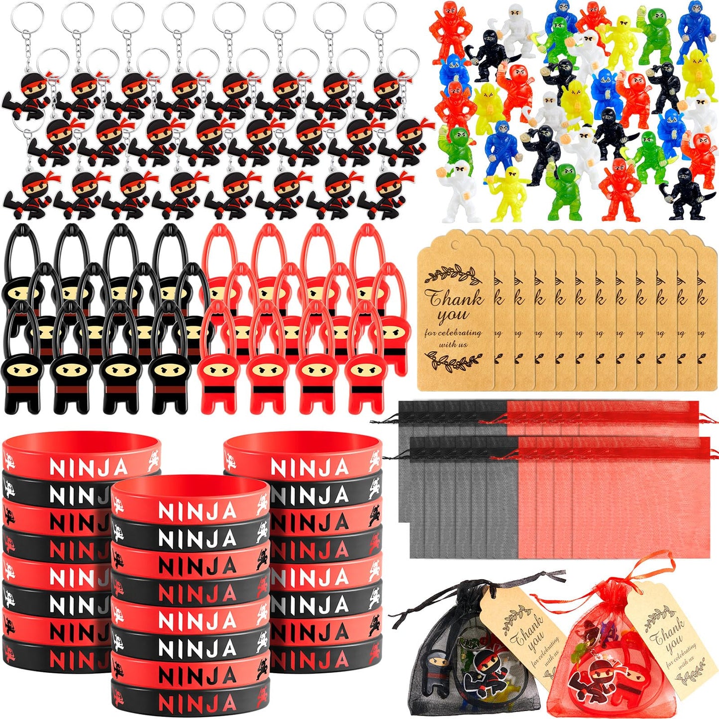 Ninja Party Favours – 168 Piece, Karate Birthday