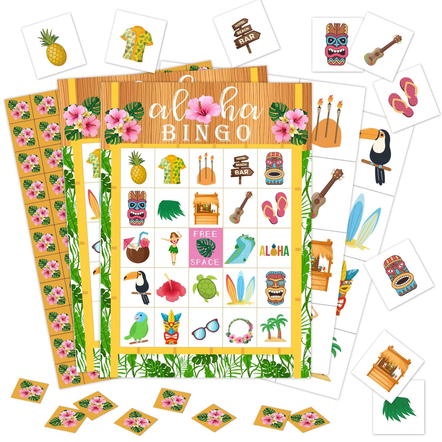 Luau Hawaiian Party Bingo Game