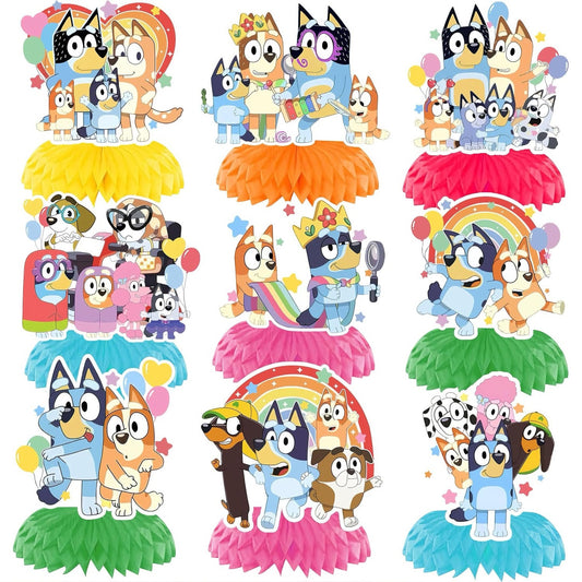 Cartoon Character Honeycomb Birthday Party Centerpieces - 9 ct