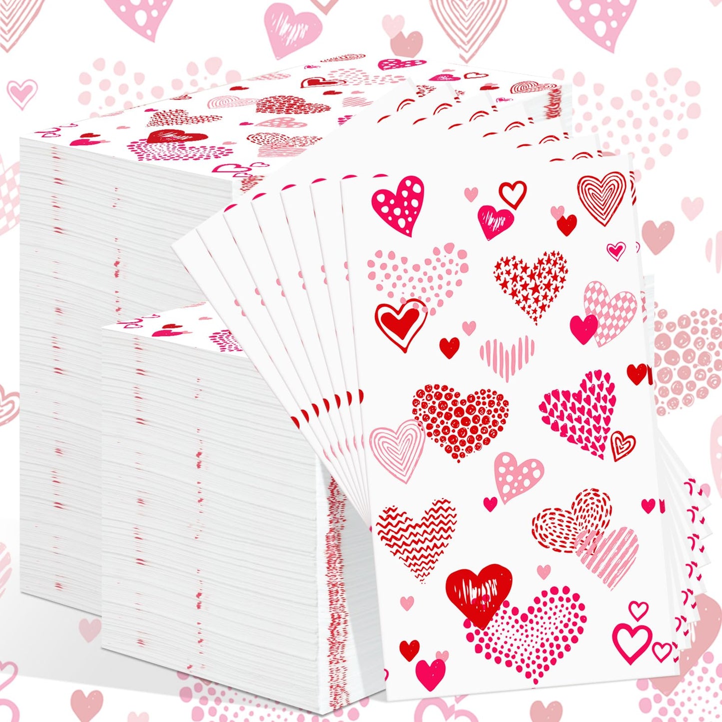 Valentine Hearts 2-Ply Paper Guest Towels – 200 Pack