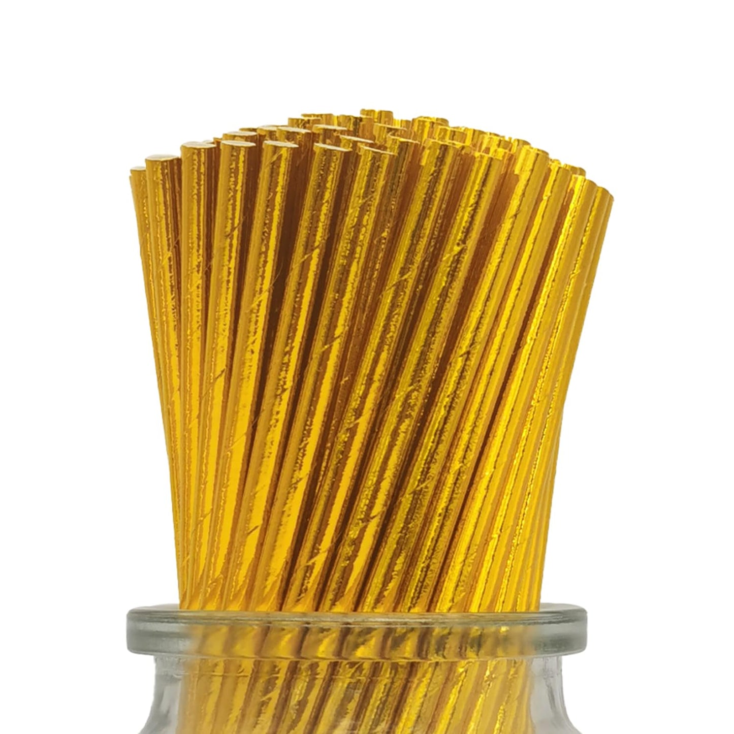 Gold Paper Straws - 100 ct
