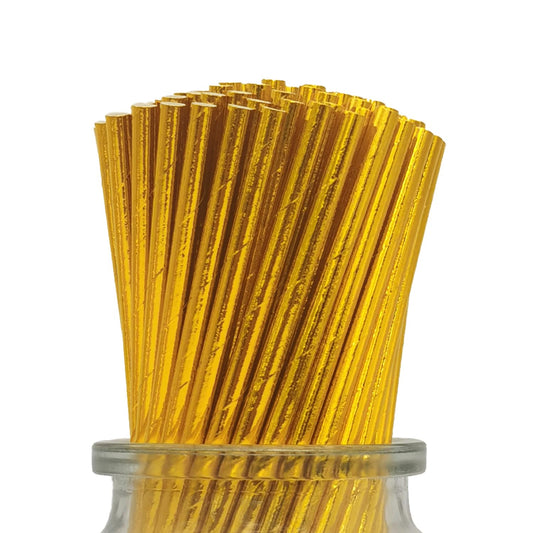 Gold Paper Straws - 100 ct