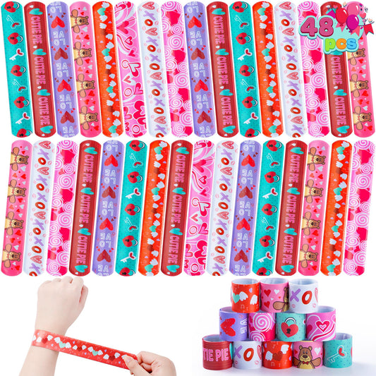 Valentine’s Slap Bracelets Party Favors - 72 ct