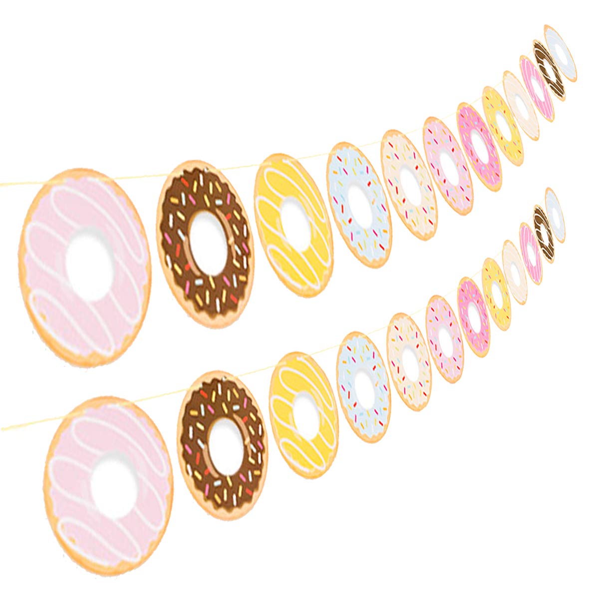 Donut Party Garland Banner Set – 2 Pack