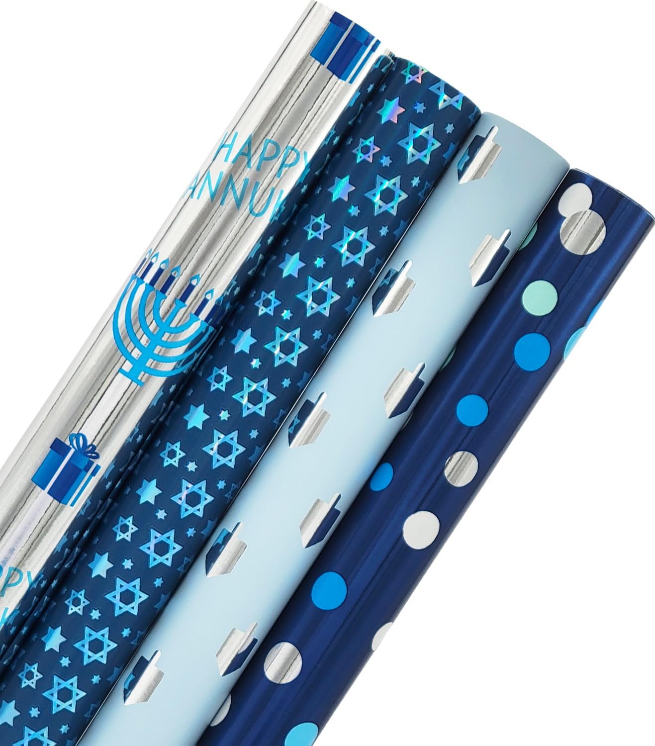 Hanukkah Gift Wrapping Paper Rolls – 4 ct
