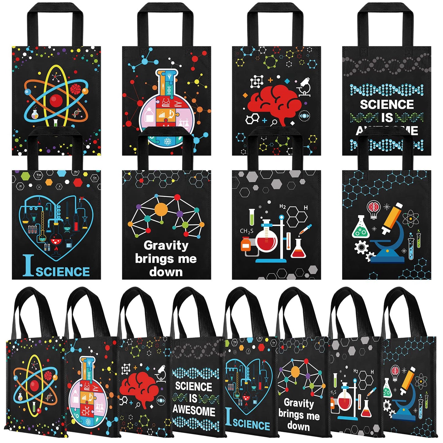 Science Party Favour Bags with Handles – 24 Pack