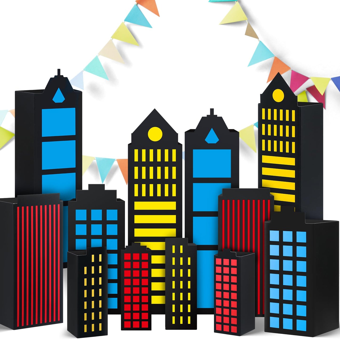Hero Party Favor Skyscraper Gift Boxes - 12 ct