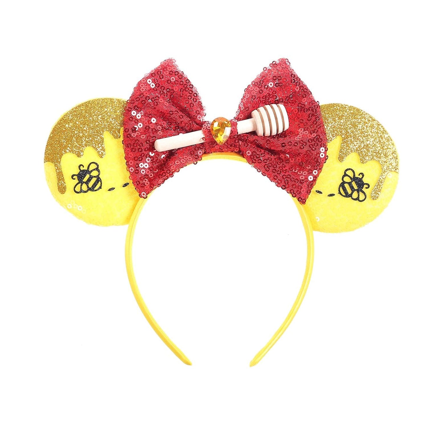 Bee Sequin Bow Mouse Ear Headband for Women & Girls