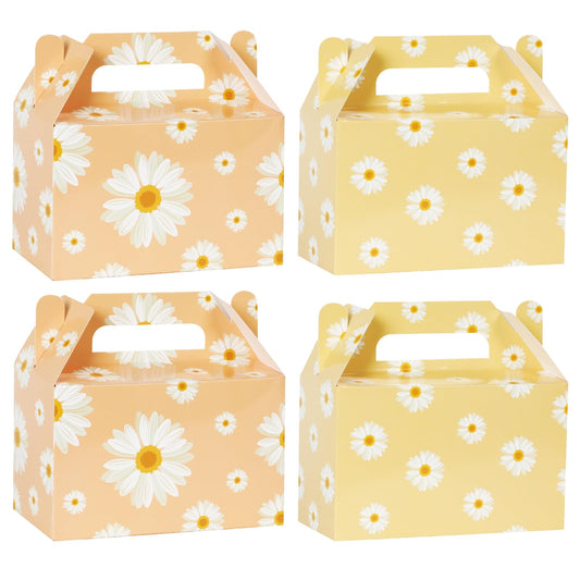 ZOiiWA 24Pcs Daisy Flower Treat Boxes Party Supplies Hippie Daisy Flower Spring Party Favors Goodie Gift Boxes for Girls Birthday Baby Shower Wedding Party Decor Retro Hippie Boho Treat Candy Box Home