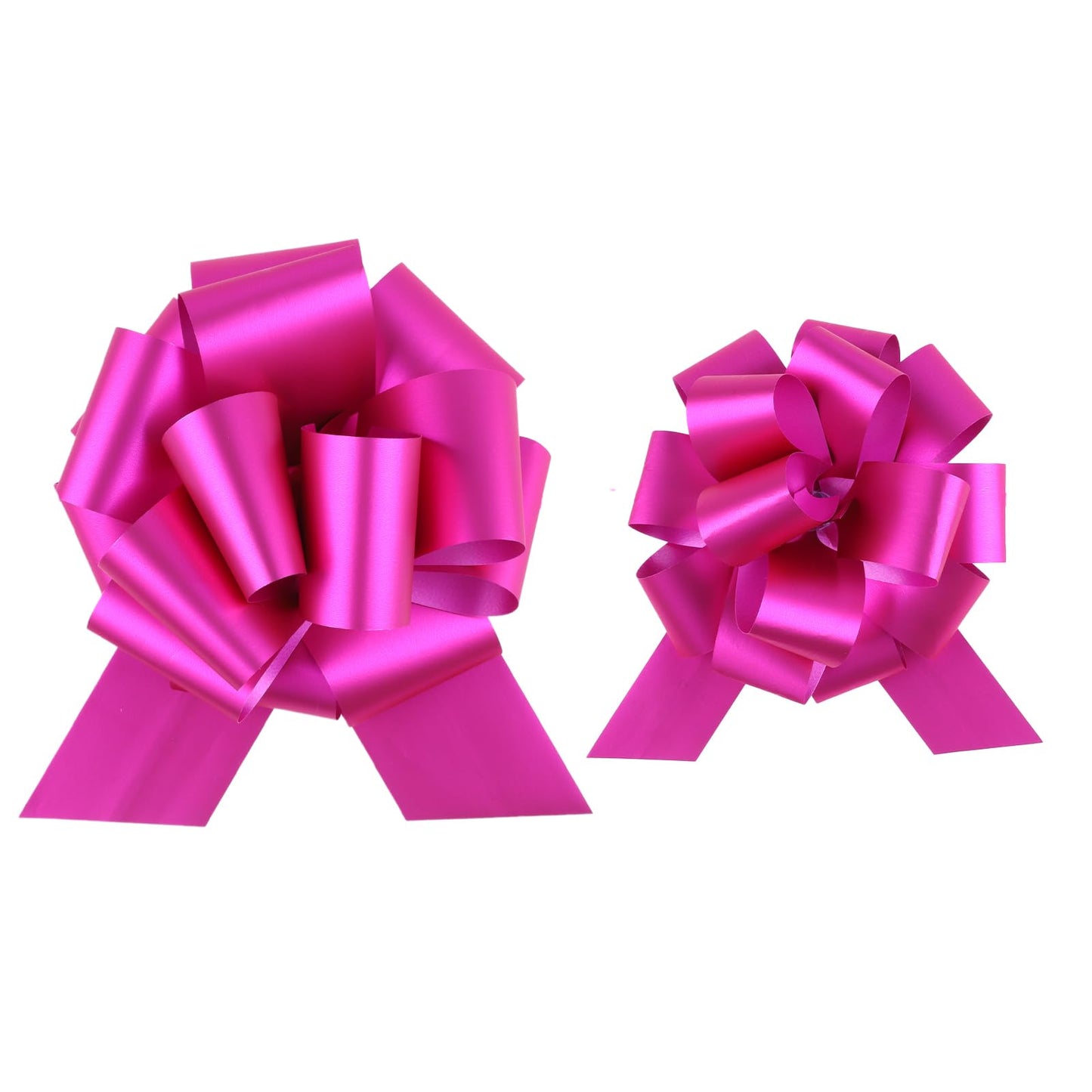 40 Pieces 6 Inches and 5 Inches Pull Bow Wrapping Pull Bow Ribbon Pull Bows for Wedding BasketsDiameter Gift Bows Large Bows for Presents. (Rose Red)