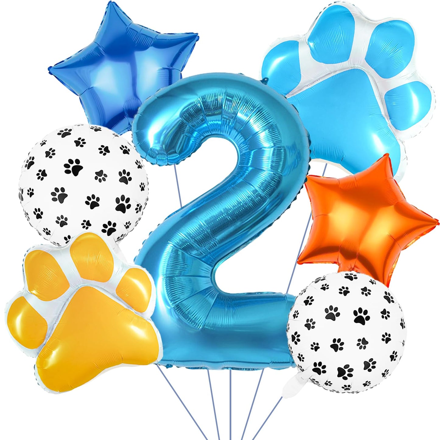 Dog Paw 2nd Birthday Party Balloon Decoration Set