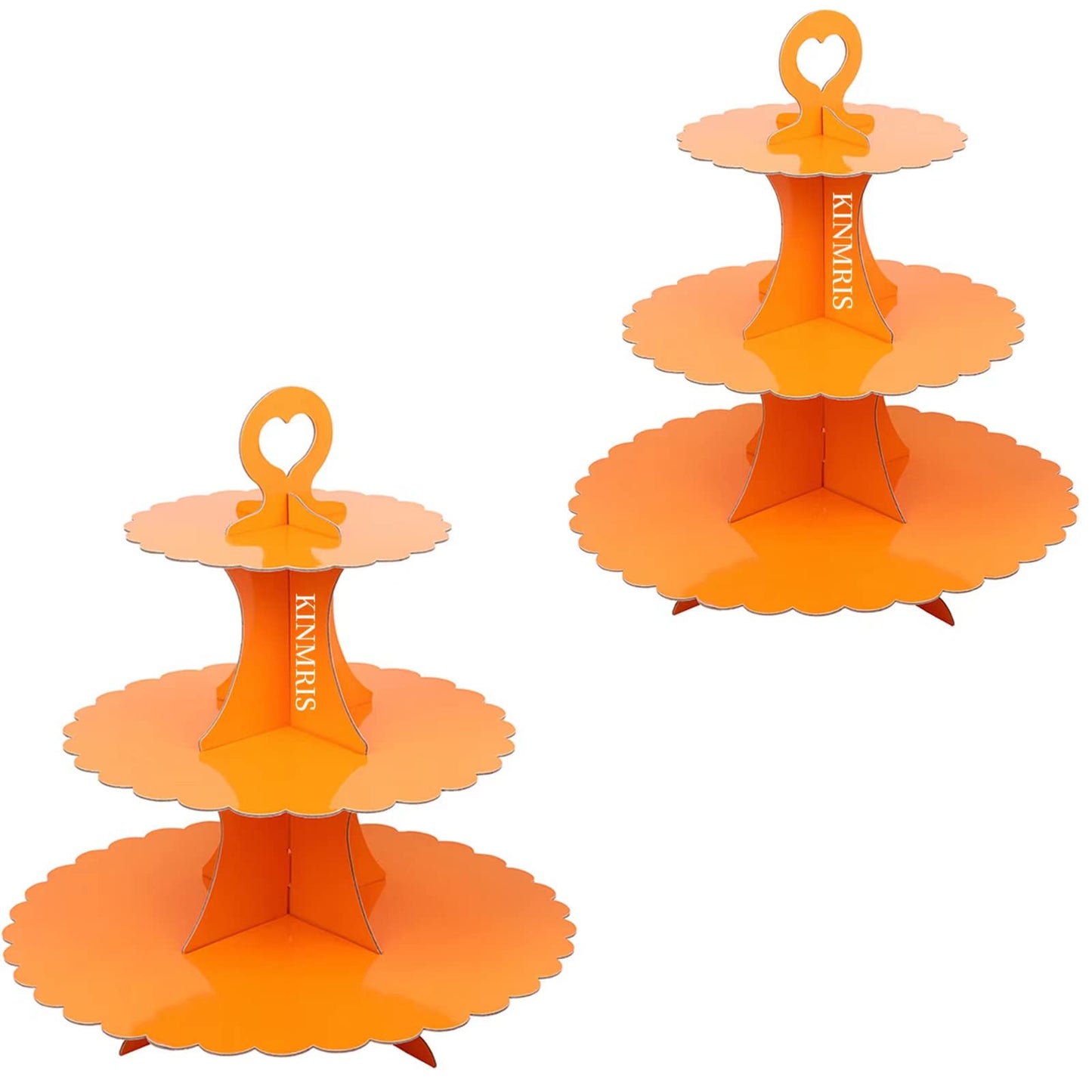 Orange 3-Tier Cardboard Cupcake Stand – 2 Pack