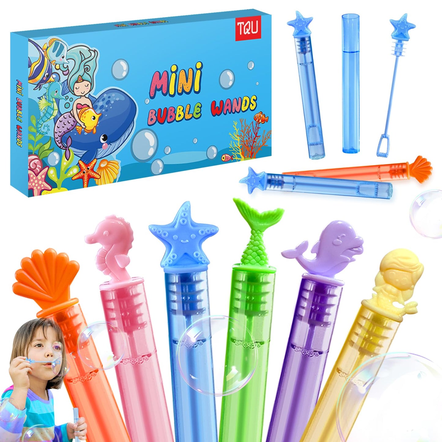 Marine Animals Bubble Wand Toys Party Favours – 18 Pack