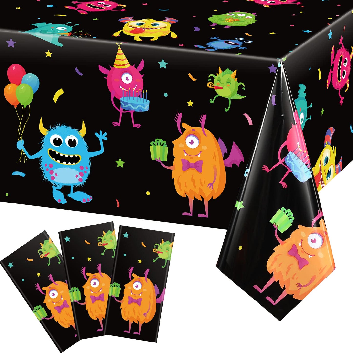 Little Monster Party Table Covers – 3 Pack, 54 x 108 Inch