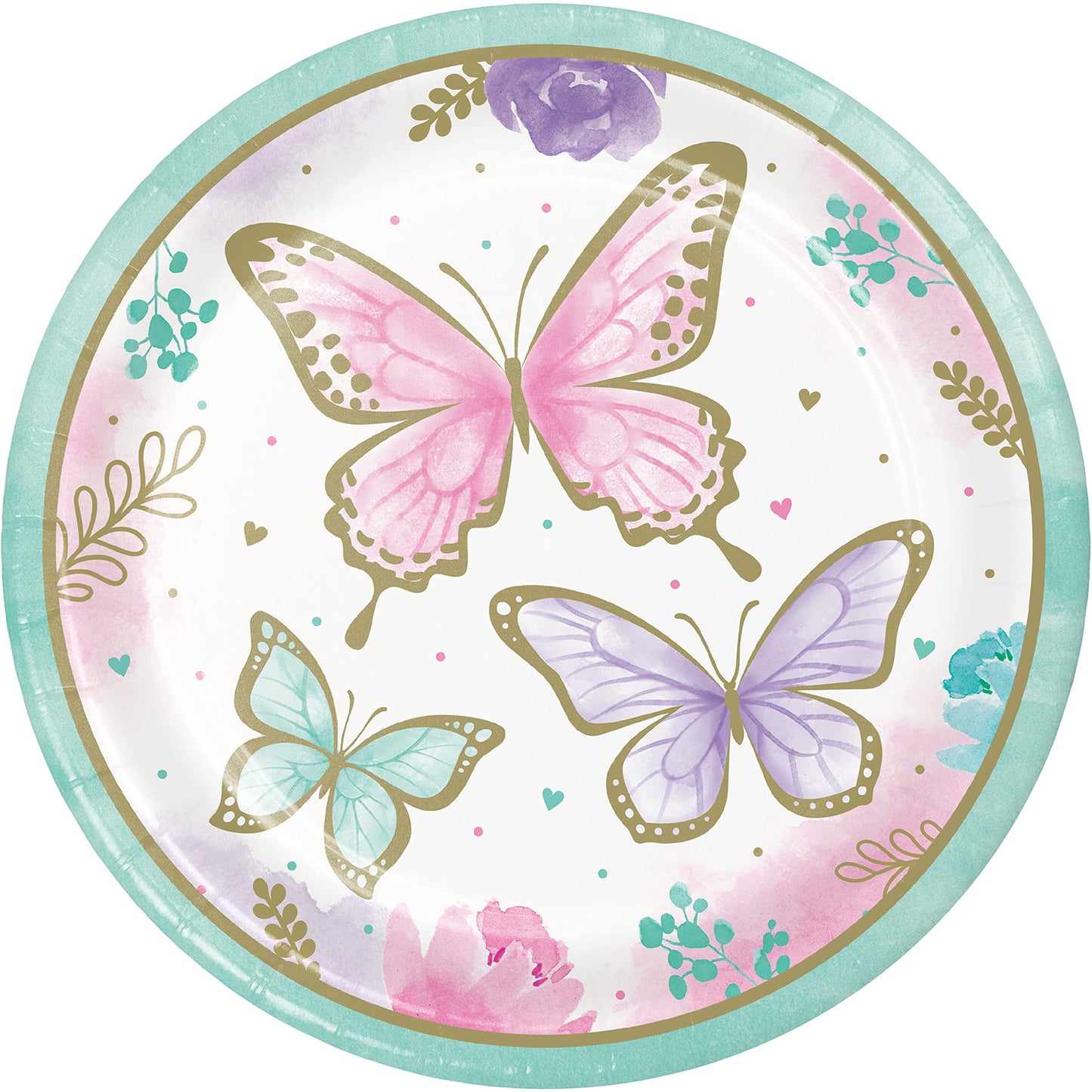 Pastel Butterfly Paper Plates