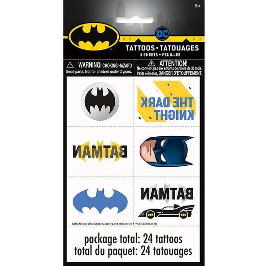 Dark Knight Multicolour Temporary Tattoos – 24 Pack