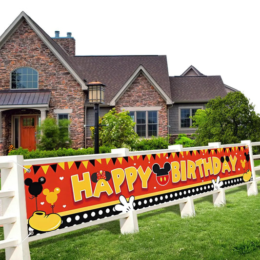 Mouse-Themed Happy Birthday Party Banner
