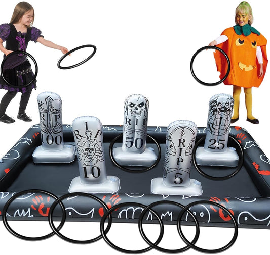 Inflatable Tombstone Ring Toss Game Halloween Party Outdoor Fun