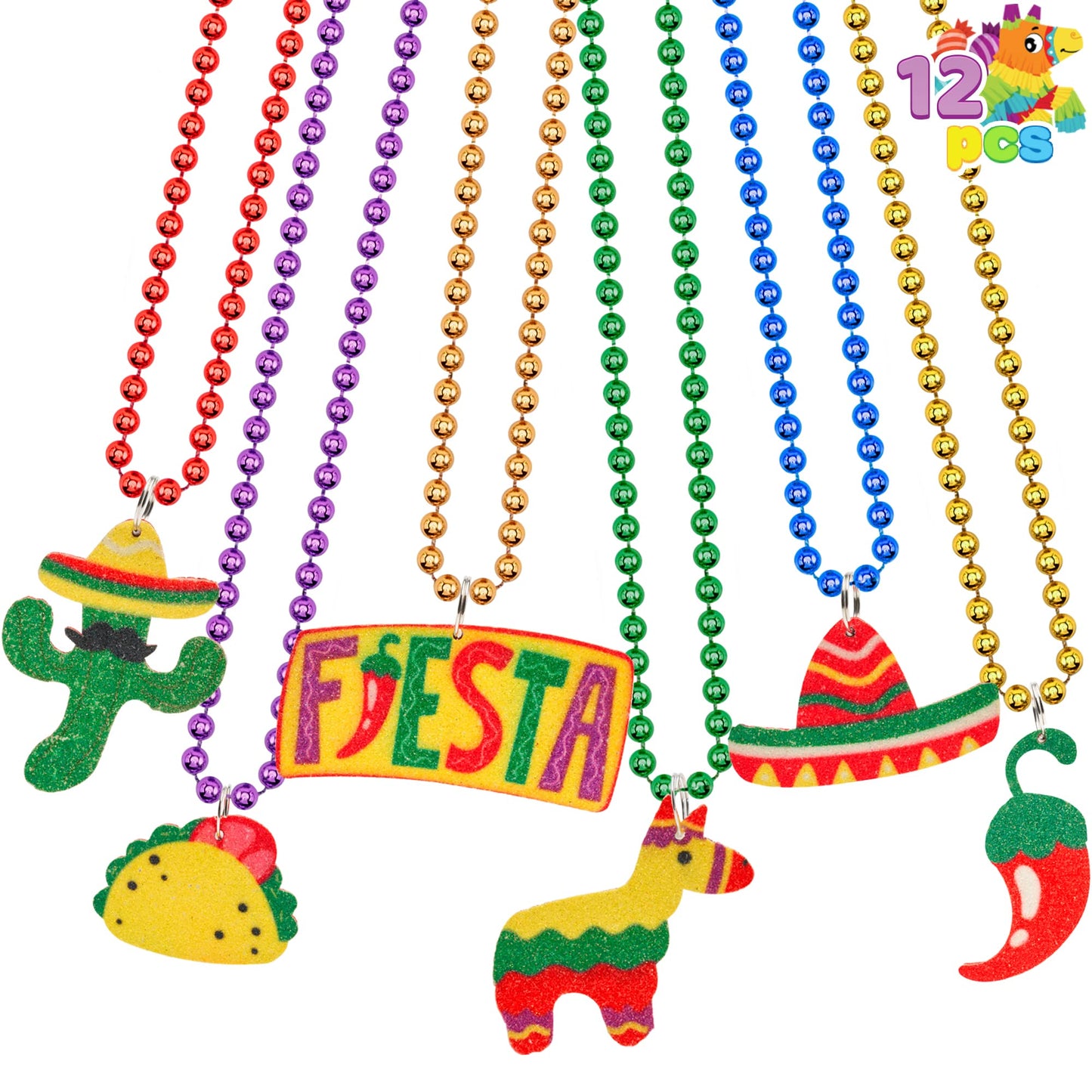 Cinco de Mayo Fiesta Bead Necklaces – 12 Pack