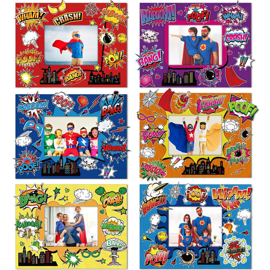 Hero Theme DIY Picture Frame & Sticker Craft Set – 24 Pack
